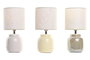DKD Home Decor Lámpara de sobremesa de gres y poliéster surtida