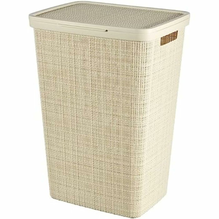 Curver Cofre de lavandería de yute 58 L - Beige