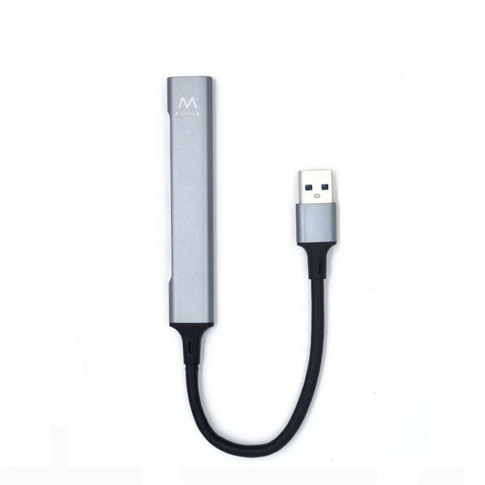 Ewent EW1144 Hub USB 4 Puertos (1x USB 3.2 Gen 1, 3x USB 2.0) Gris, Plata
