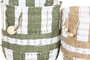 DKD Home Decor Set de 2 Cestas de Fibra 36x36x36 cm Verde y Crema