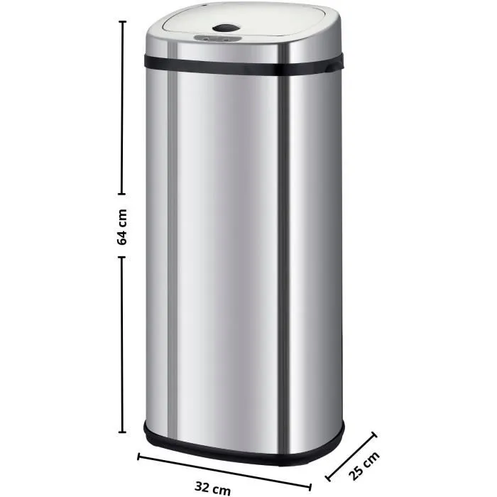 Kitchen Move LARGO Papelera de Cocina Automática 42 L Acero Inoxidable con Flejes