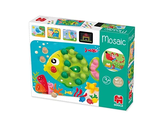GOULA Juego Didáctico Mosaico con Pivotes y Láminas de Animales