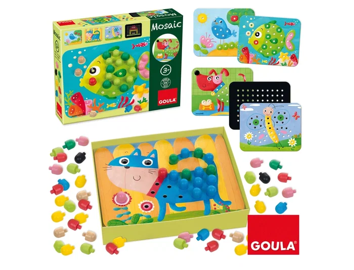 Goula Mosaico 53136 - Múltiples combinaciones con 6 láminas progresivas y 60 pivotes de madera