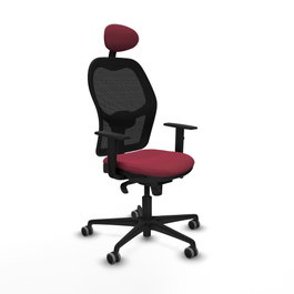 PIQUERAS Y CRESPO Silla de oficina Jorquera con mecanismo Sincro, Granate y Negro