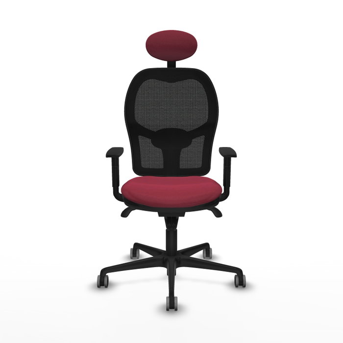 PIQUERAS Y CRESPO Silla de oficina Jorquera con mecanismo Sincro, Granate y Negro PIQUERAS Y CRESPO Silla de oficina Jorquera con mecanismo Sincro, Granate y Negro