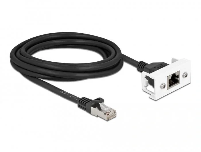 DeLOCK Cable de extensión de red Cat.6A S/FTP para módulo Easy 45, 3 m, Negro DeLOCK Cable de extensión de red Cat.6A S/FTP para módulo Easy 45, 3 m, Negro