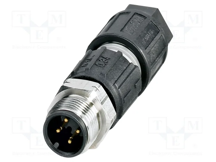 PHOENIX CONTACT Conector M12 industrial de 4 pines, recto, IP65, IDC PHOENIX CONTACT Conector M12 industrial de 4 pines, recto, IP65, IDC