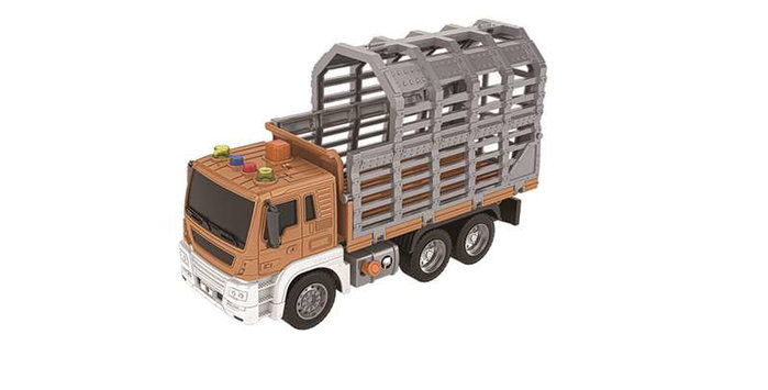 Jugatoys - misdinos Camión porta dinosaurios escala 1:16 con 2 dinosaurios