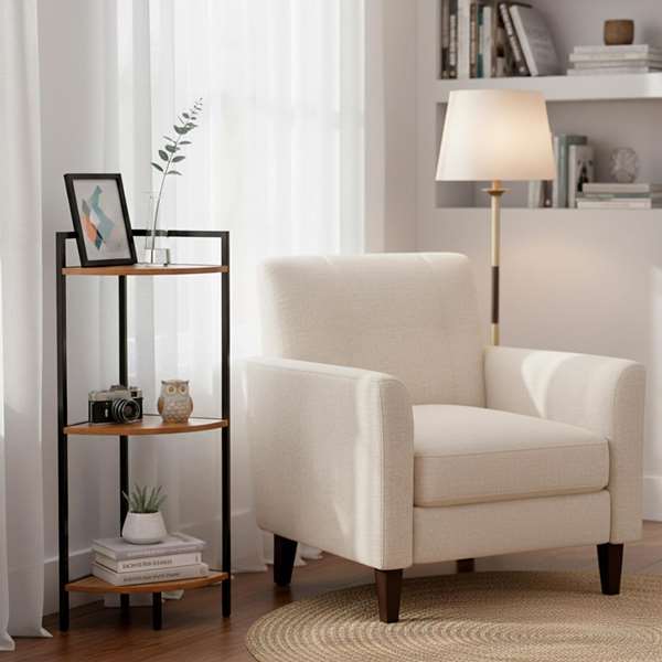 Max Home Estantería Esquina 3 Baldas 24x24x80 cm Hierro y MDF