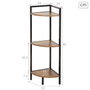 Max Home Estantería Esquina 3 Baldas 24x24x80 cm Hierro y MDF