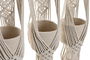 DKD Home Decor Macetero Crudo Macrame 2 x 93 x 46 cm Algodon Madera