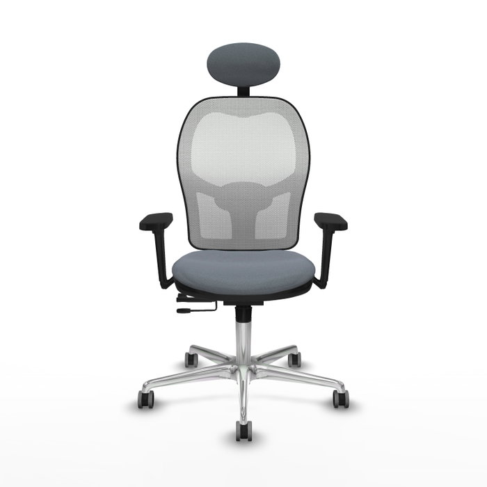 PIQUERAS Y CRESPO Silla de oficina Jorquera con mecanismo Sincro/Traslack, Gris y Blanco
