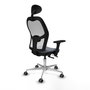 PIQUERAS Y CRESPO Silla de oficina Jorquera con mecanismo Sincro/Traslack, Gris y Blanco