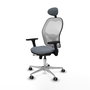 PIQUERAS Y CRESPO Silla de oficina Jorquera con mecanismo Sincro/Traslack, Gris y Blanco
