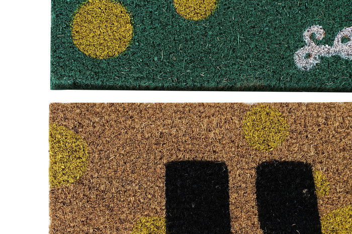 DKD Home Decor Felpudo Básicos Verde Marron Fibra de Coco Goma 40 x 1.5 x 60 cm (2 Unidades)