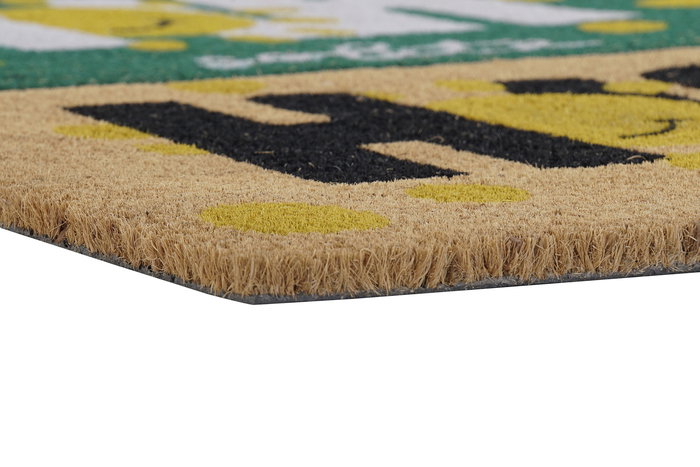 DKD Home Decor Felpudo Básicos Verde Marron Fibra de Coco Goma 40 x 1.5 x 60 cm (2 Unidades)