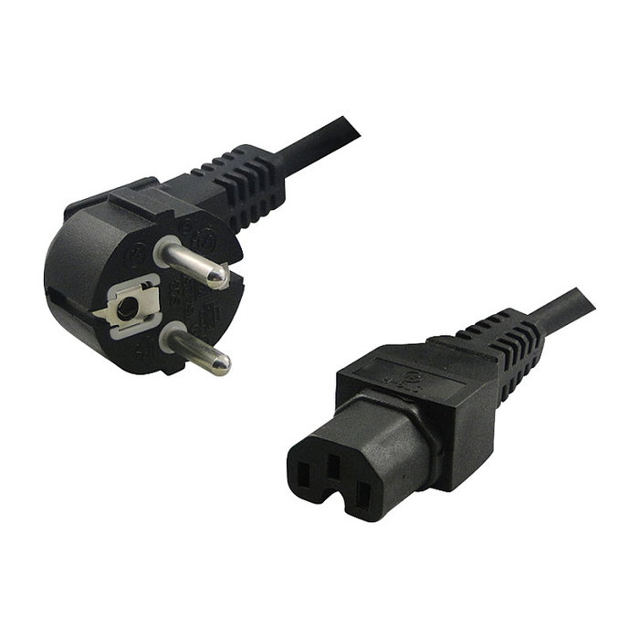 LogiLink Cable de alimentación CEE 7/7 (90°) a IEC C15, negro, 2 m LogiLink Cable de alimentación CEE 7/7 (90°) a IEC C15, negro, 2 m