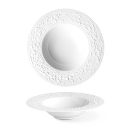 Langenthal Plato Hondo de Porcelana Blanca, Diámetro 27 cm, Modelo Stone (Set de 6)