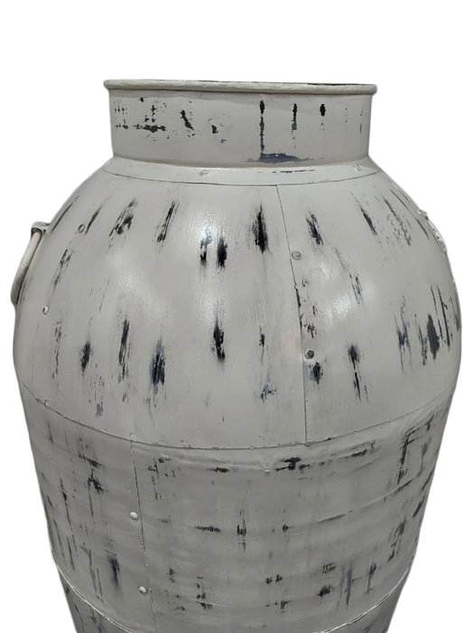 DKD Home Decor Ánfora de Metal Blanco Decape 57x57x139 cm