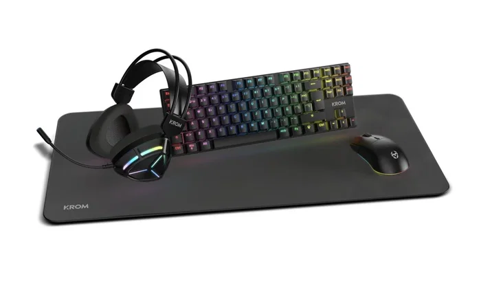 Krom Klass Pack Gaming 4 en 1 RGB Negro con Teclado Mecánico TKL Krom Klass Pack Gaming 4 en 1 RGB Negro con Teclado Mecánico TKL