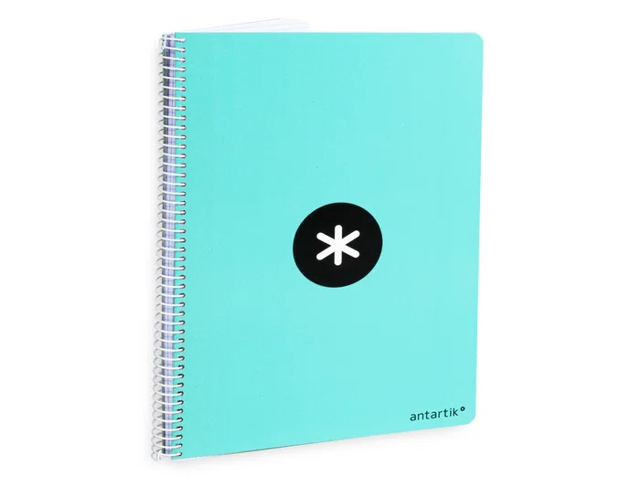 Antartik Cuaderno Espiral A4 Tapa Dura 80 Hojas 90gr Cuadro 4mm Margen Color Menta