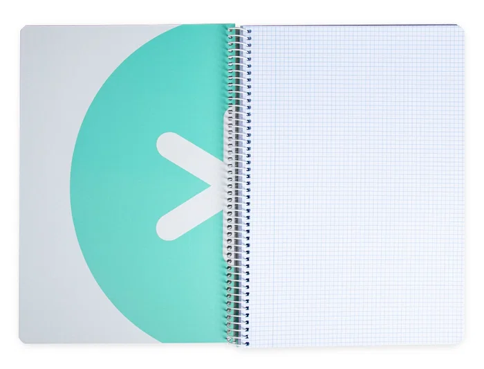 Antartik Cuaderno Espiral A4 Tapa Dura 80 Hojas 90gr Cuadro 4mm Margen Color Menta