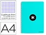 Antartik Cuaderno Espiral A4 Tapa Dura 80 Hojas 90gr Cuadro 4mm Margen Color Menta