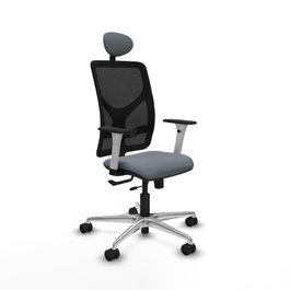PIQUERAS Y CRESPO Silla de oficina Motilla con mecanismo Sincro/Traslack, Gris y Negro