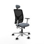 PIQUERAS Y CRESPO Silla de oficina Motilla con mecanismo Sincro/Traslack, Gris y Negro