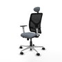 PIQUERAS Y CRESPO Silla de oficina Motilla con mecanismo Sincro/Traslack, Gris y Negro
