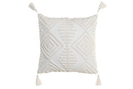 DKD Home Decor Cojín de Poliéster Crudo con Aplicaciones 45x45 cm