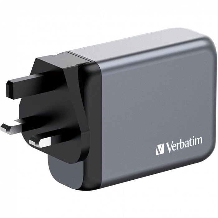 Verbatim GNC-100 Cargador de Pared GaN 100W 4 Puertos (3xUSB-C, 1xUSB-A)