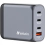 Verbatim GNC-100 Cargador de Pared GaN 100W 4 Puertos (3xUSB-C, 1xUSB-A)