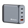 Verbatim GNC-100 Cargador de Pared GaN 100W 4 Puertos (3xUSB-C, 1xUSB-A)