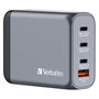 Verbatim GNC-100 Cargador de Pared GaN 100W 4 Puertos (3xUSB-C, 1xUSB-A)
