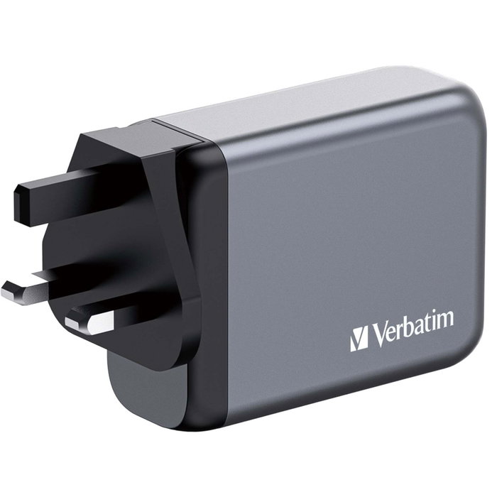 Verbatim GNC-100 Cargador de Pared GaN 100W 4 Puertos (3xUSB-C, 1xUSB-A)