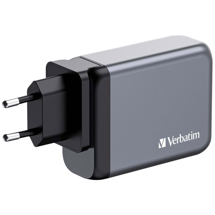 Verbatim GNC-100 Cargador de Pared GaN 100W 4 Puertos (3xUSB-C, 1xUSB-A)