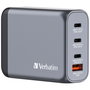 Verbatim GNC-100 Cargador de Pared GaN 100W 4 Puertos (3xUSB-C, 1xUSB-A)