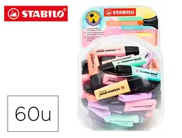 Stabilo Rotulador Boss Fluorescente Pastel Expositor Bombonera 60 Unidades Colores Surtidos