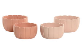 DKD Home Decor Set de 2 Maceteros Shabby Rosa Palo Terracota Cemento 18 x 18 x 10 cm
