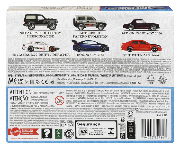 Hot Wheels Silver Series Pack de 6 Vehículos Die-Cast 1/64 Streets of Japan