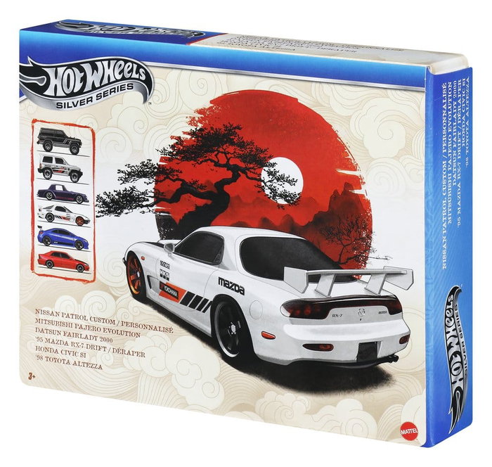 Hot Wheels Silver Series Pack de 6 Vehículos Die-Cast 1/64 Streets of Japan
