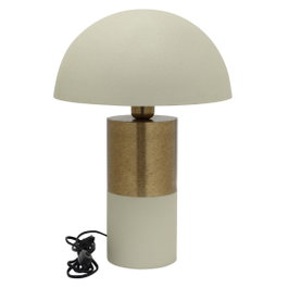 DKD Home Decor Lámpara de sobremesa Seta Crema y Dorado ROID