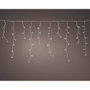 Lumineo Cortina LED Multifunción Exterior/Interior de Carámbano, 250 LEDs Luz Cálida Interconectable, 8 Funciones con Efecto Parpadeo, Longitud 7.35m, IP44, Incluye Transformador