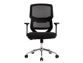 Q-connect Silla de Oficina Lucca Malla, Base Metálica, Ruedas Premium, Ajustable, Negro