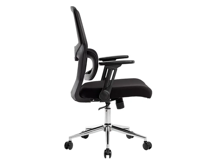 Q-connect Silla de Oficina Lucca Malla, Base Metálica, Ruedas Premium, Ajustable, Negro