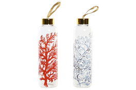 DKD Home Decor Botellas de Borosilicato Coral 22 Surtido de Colores 550ml