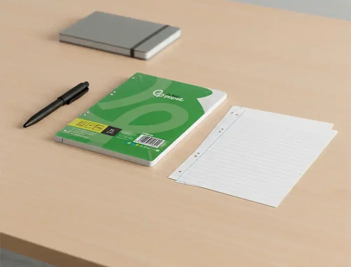 Liderpapel Recambio Din A5 100 hojas 75 g pauta 3,5 mm con margen 6 taladros