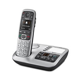 Gigaset E560A Teléfono DECT Inalámbrico con Contestador Automático, Manos Libres, Identificador de Llamadas y Pantalla a Color Negro Plata