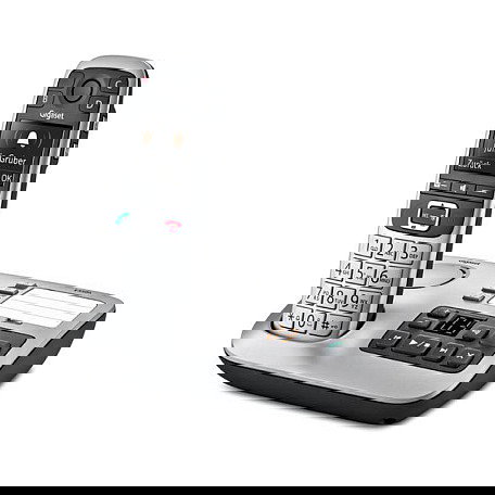 Gigaset E560A Teléfono DECT Inalámbrico con Contestador Automático, Manos Libres, Identificador de Llamadas y Pantalla a Color Negro Plata Gigaset E560A Teléfono DECT Inalámbrico con Contestador Automático, Manos Libres, Identificador de Llamadas y Pantalla a Color Negro Plata